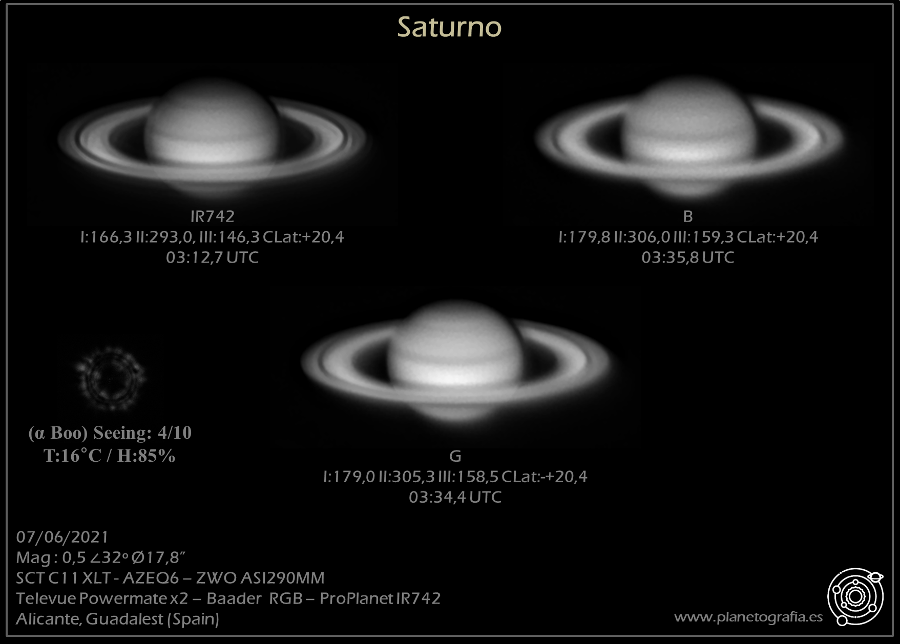 astrofografia planetaria saturno